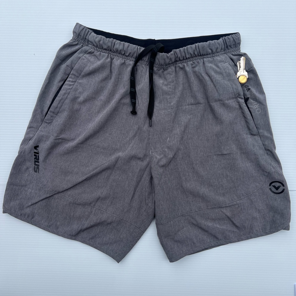 Men's Virus Origin 2 Shorts Medium Heather Grey 7.5” inseam